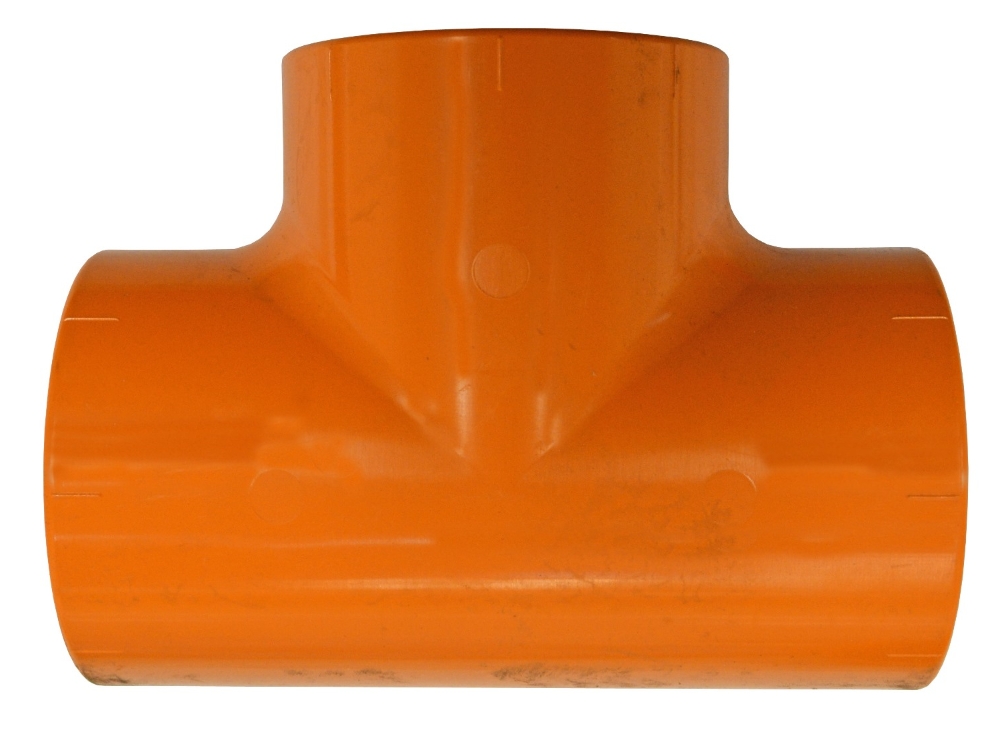 MS T-Stück Gleichseitig uPVC 63mm Orange