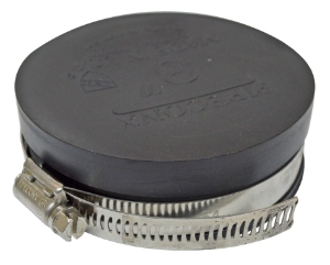 MS Endkappe 89mm Schwarz gummi mit Jubilee Zange