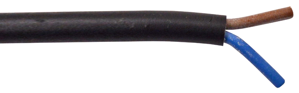 MS PVC 2 Kabelseele 0.5mm² schwarz rund (pro M)